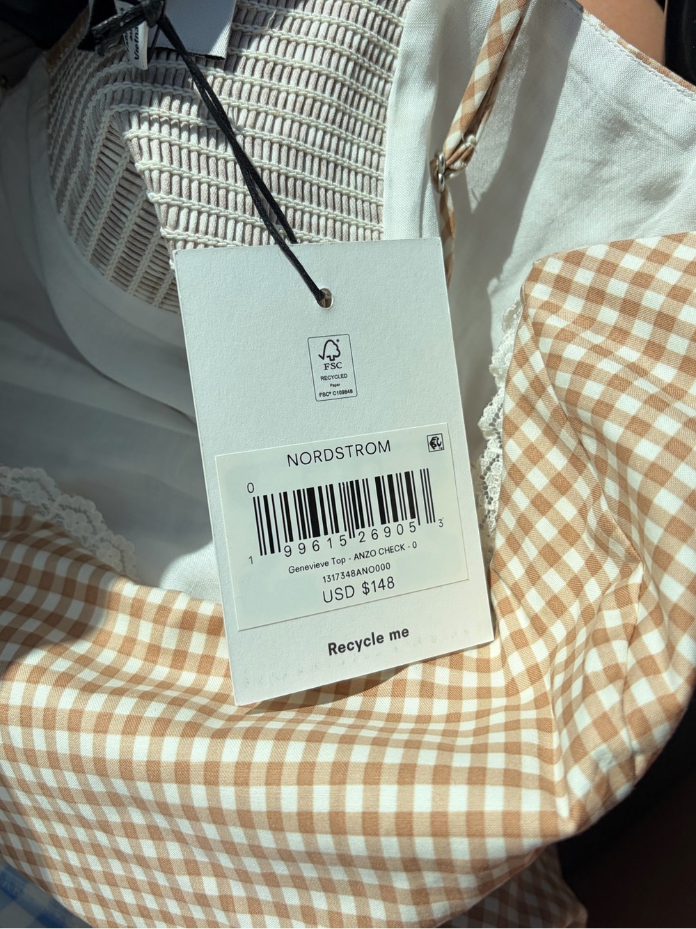 NWT Reformation Genevieve gingham top - Picture 4 of 5